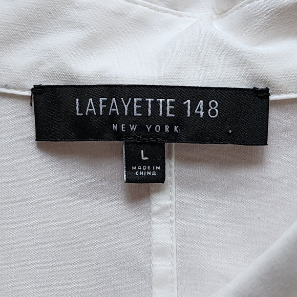LAFAYETTE 148 Oversized Poplin Button Down Shirt L - Picture 5 of 6